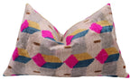 Canvello Handmade PinkGray Geometic Throw Pillow - 16x24 in Canvello
