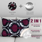 Canvello Handmade Purple Pomegranate Lumbar Pillow For Couch - 16x24 in Canvello