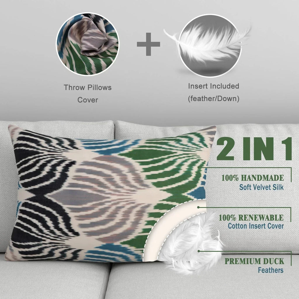 Canvello Handmade Silk Decorative Throw Pillow with Down Filled Insert Canvello