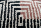 Canvello Handmade Silk Velvet Throw Pillow with Down Feather Insert – Maze Pattern in Black, Grey, and... - House Of Avana