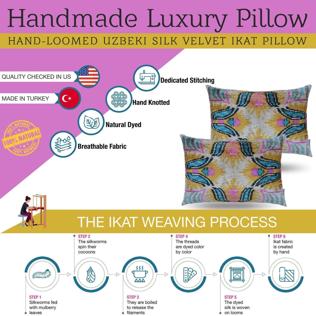 Canvello Handmade Soft Velvet Silk Cushion with Down Insert - 16x24, angled view - House Of Avana