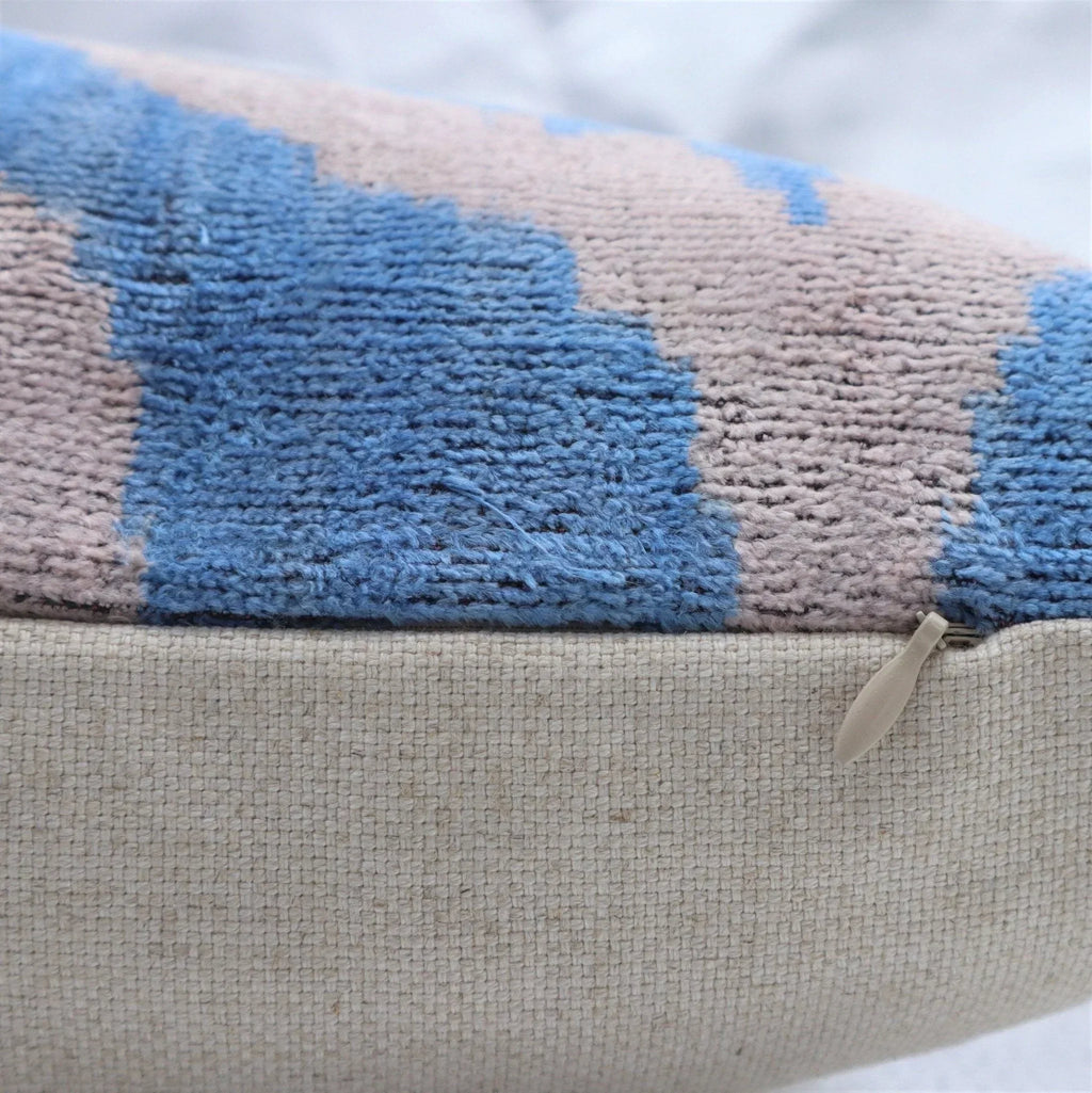 Canvello Handmade Throw Blue Pillows for Couch | X in (50 X Cm), close-up view - House Of Avana