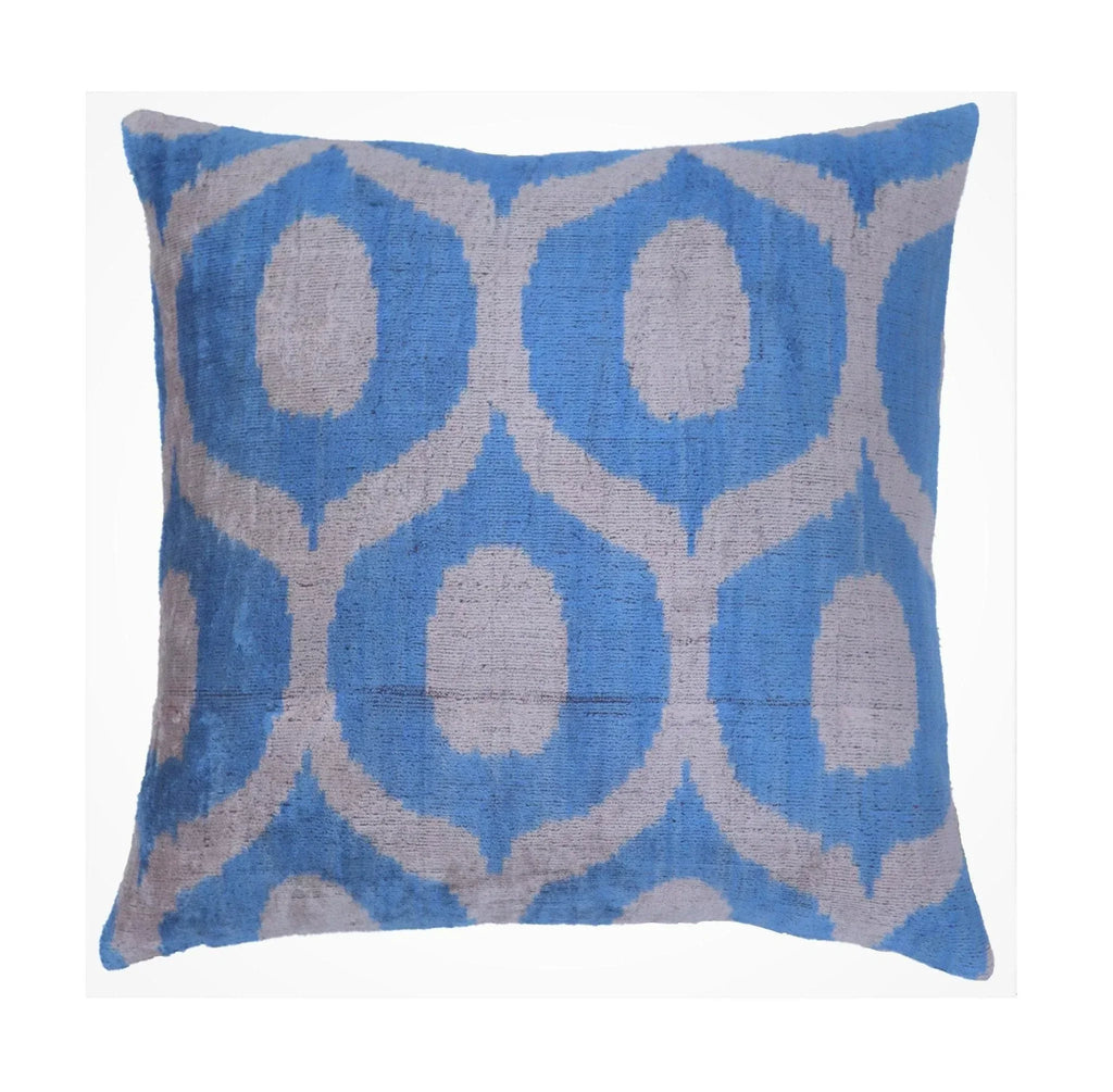 Canvello Handmade Throw Blue Pillows for Couch | X in (50 X Cm), back view - House Of Avana