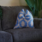 Canvello Handmade Throw Blue Pillows for Couch | X in (50 X Cm), side view - House Of Avana