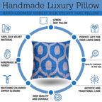 Canvello Handmade Throw Blue Pillows for Couch | X in (50 X Cm), angled view - House Of Avana