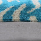 Canvello Handmade Tiger Print Blue Throw Pillows - 16x24 in, angled view - House Of Avana