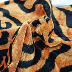 Canvello Handmade Tiger Print Velvet Throw Pillow with Down Insert - 16X24 in Canvello