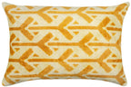 Canvello Handmade Tribal Arrow Velvet Throw Pillow in Yellow and Cream - Perfect for Bohemian and Rustic Decor - 16x24 in Canvello