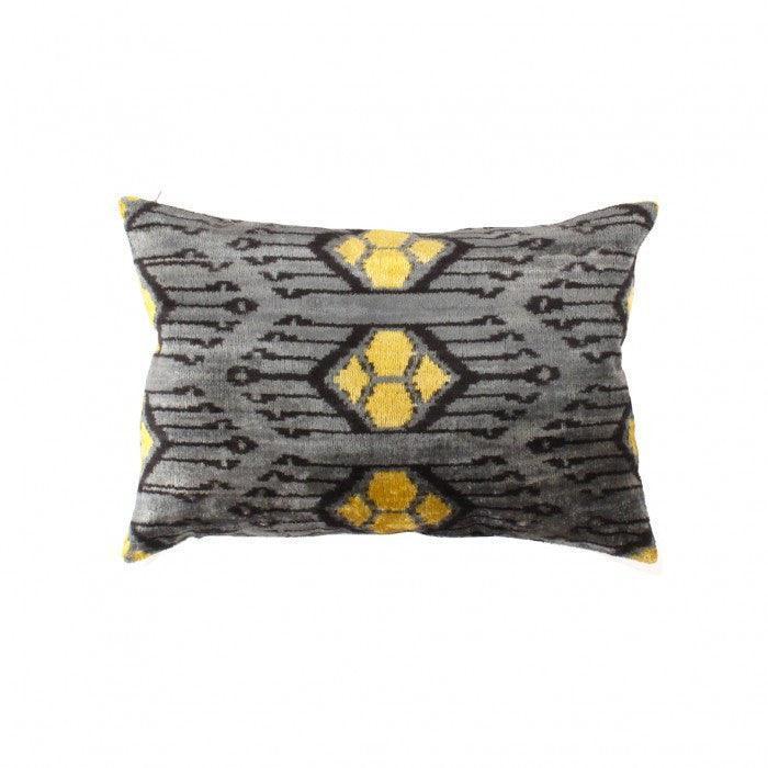 Canvello Handmade Turkish Silk Velvet Ikat pillow - 16"x24" Canvello
