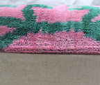 Canvello Handmade Velvet Green And Pink Pillow | 20 x 20 in (50 x 50 cm) Canvello