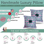 Canvello Handmade Velvet Green And Pink Pillow | 20 x 20 in (50 x 50 cm) Canvello