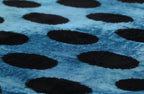 Canvello Handmade Velvet Lumbar Pillow in Blue and Black Polka Dot Design - High-Quality 16x24 Inch Decorative Accent with Premium Down Feather Insert Canvello