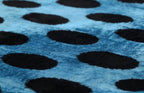 Canvello Handmade Velvet Lumbar Pillow in Blue and Black Polka Dot Design - High-Quality 16x24 Inch Decorative Accent with Premium Down Feather Insert Canvello