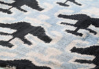 Canvello Handmade Velvet Lumbar Pillow in Gray and Black Ikat Design - High-Quality 16x24 Inch Decorative Accent with Premium Down Feather Insert for Sofas, Couches, and Interior Design Canvello