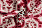 Canvello Handmade Velvet Throw Pillow with Red and Pink Ikat Design - High-Quality 20x20 Inch Decorative Accent with Premium Down Feather Canvello