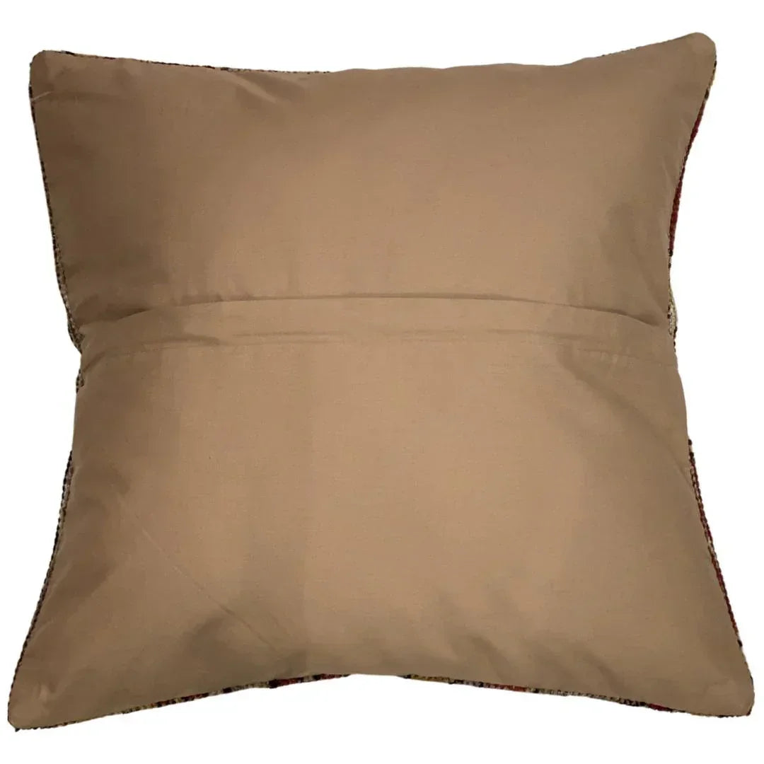 Canvello Handmade Vintage Turkish Rug Pillow - 20' X 20', back view - House Of Avana