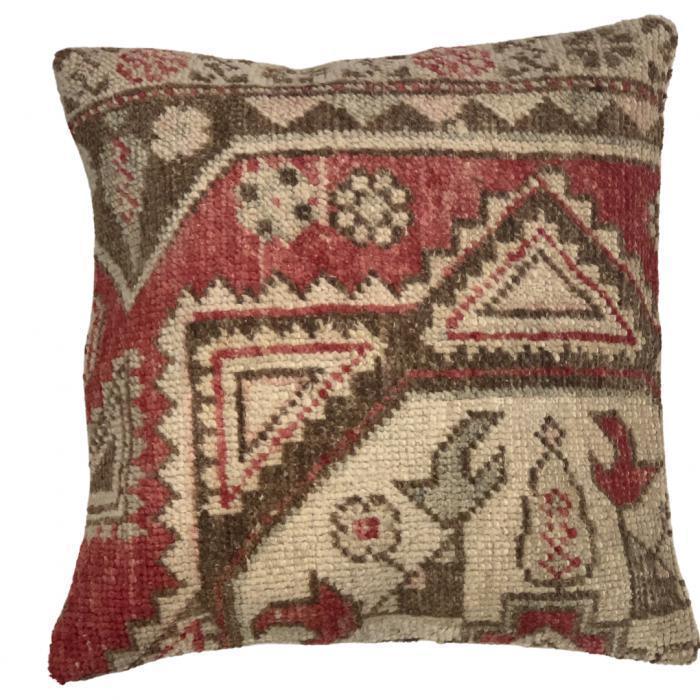 Canvello Handmade Vintage Turkish Rug Pillow - 20' X 20' Canvello