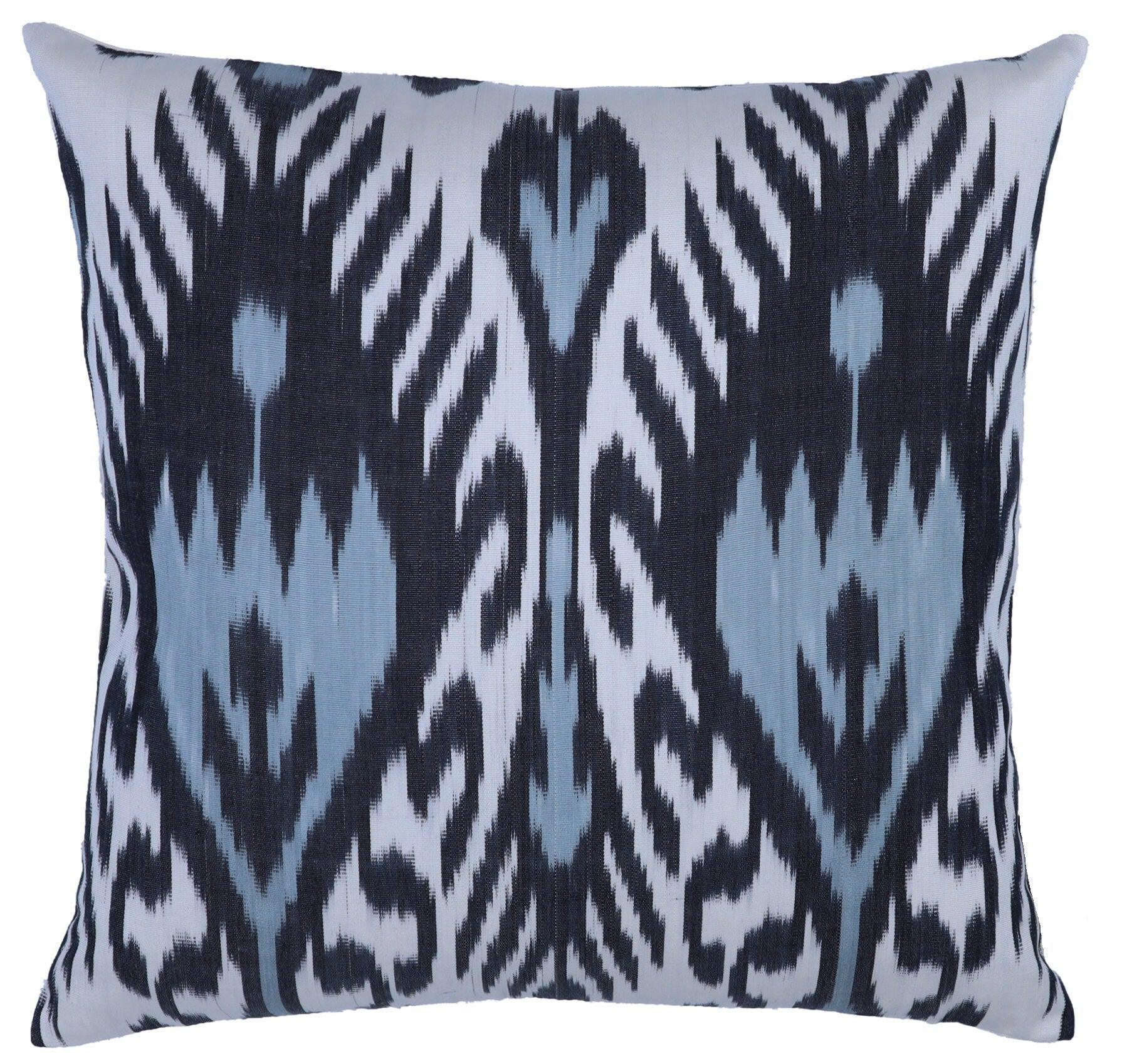 Canvello Ikat Pure Silk Throw Pillows For Couch - 16x16 inch Canvello