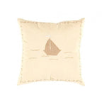Canvello Indian White Cotton Pillow - 16" X 16", front view - House Of Avana