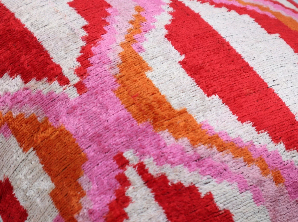 Canvello Invisible Zipper Silk Velvet Pink Red Throw Pillows - 20x20 in Canvello