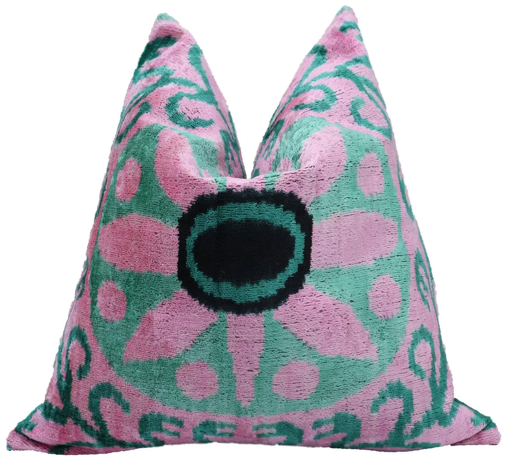 Canvello Invisible Zipper Silk Velvet Pink Throw Pillows - 20x20 in Canvello