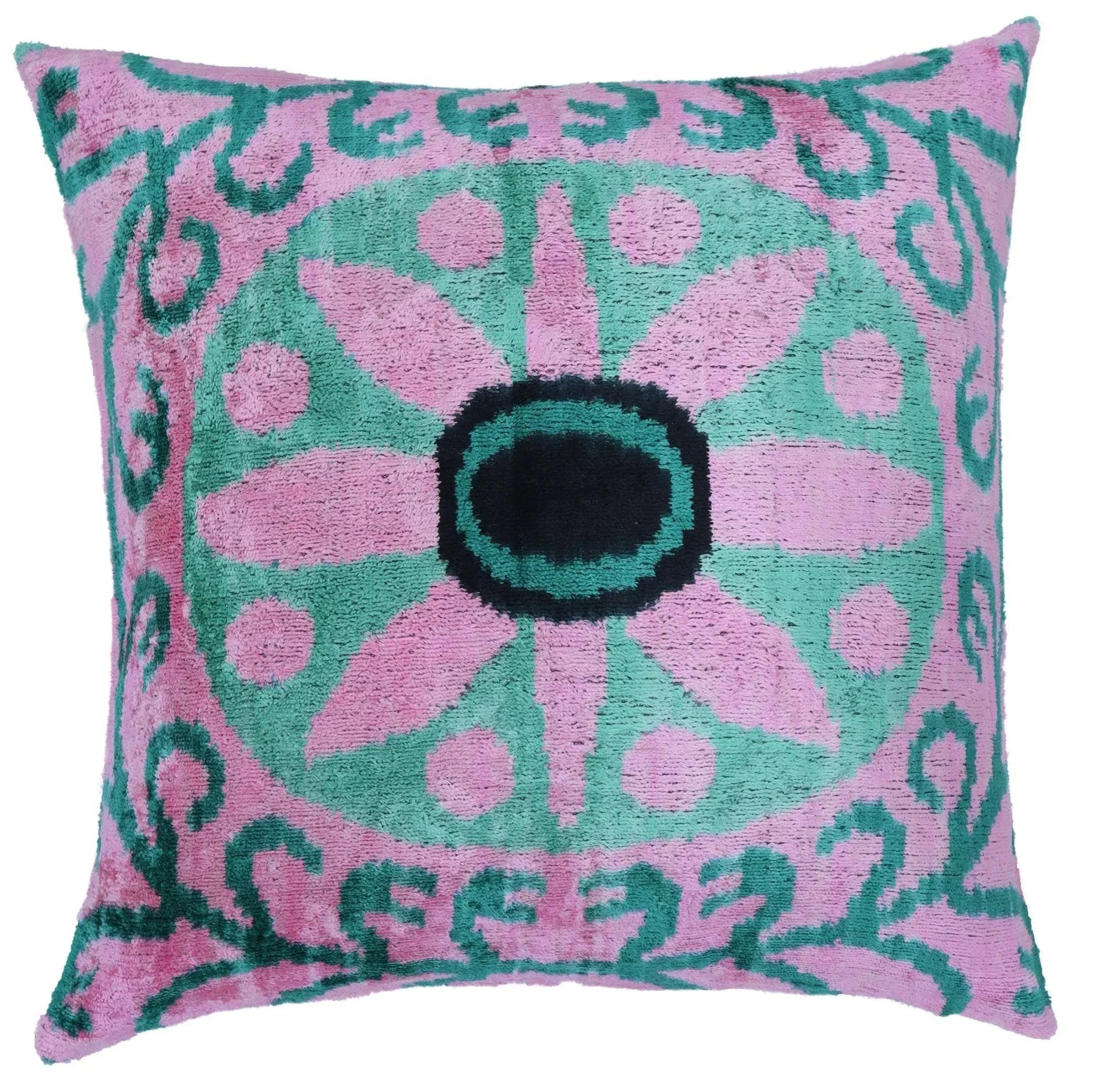 Canvello Invisible Zipper Silk Velvet Pink Throw Pillows - 20x20 in Canvello