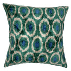 Canvello Light Blue Velvet Ikat Pillow - 16'' X 16'' Canvello