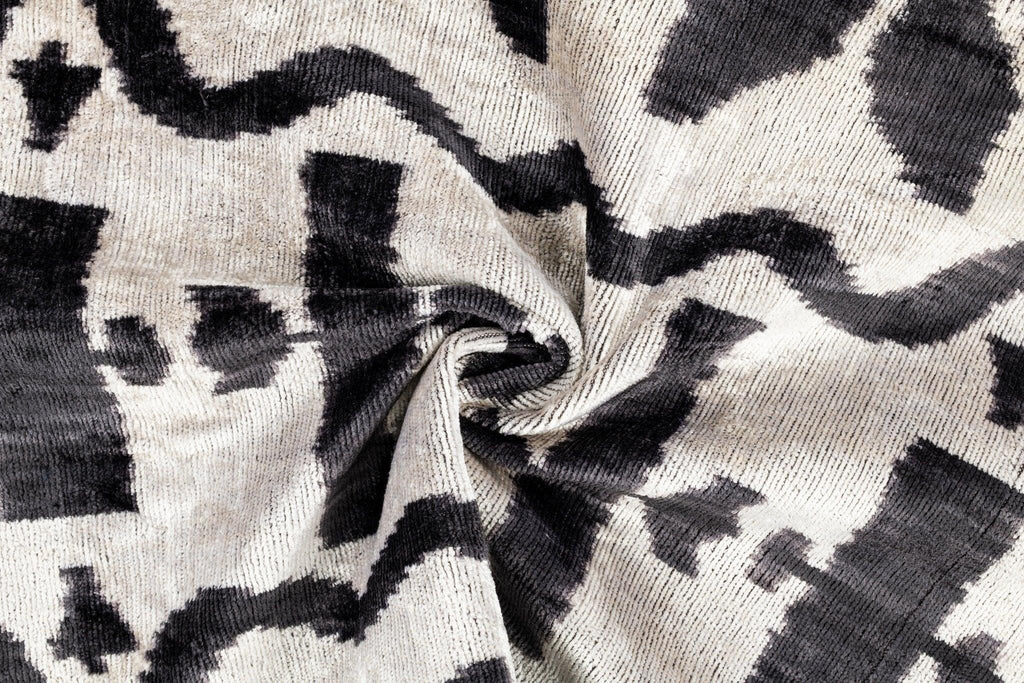 Canvello Luxurious 16x24 Handmade Velvet Silk Pillow with Premium Down Feather Insert -  Black and White Geometric Canvello