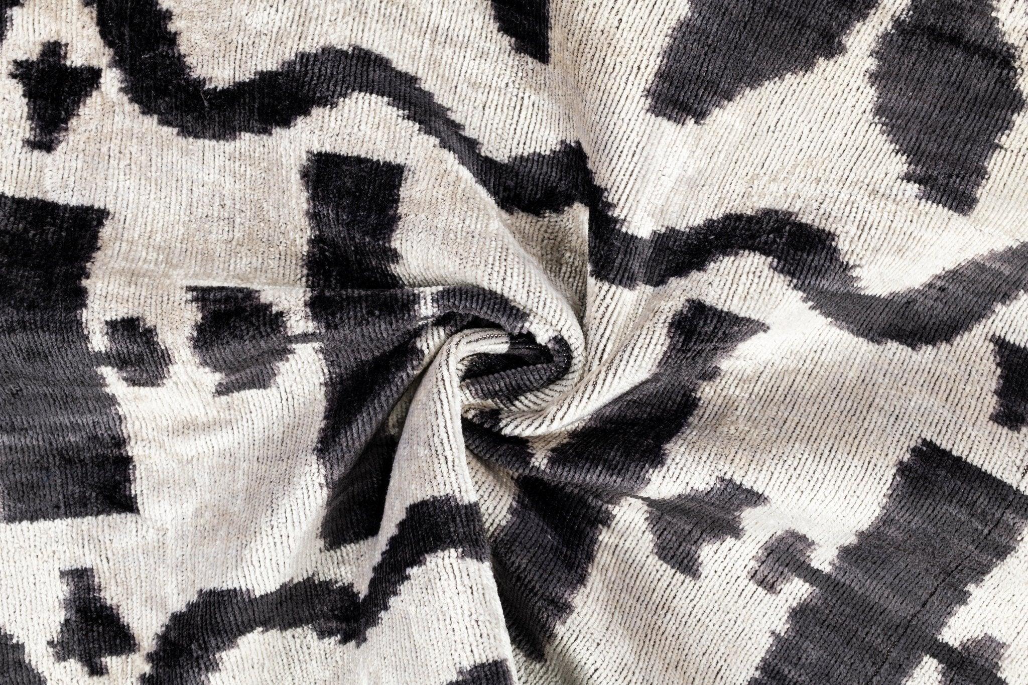 Canvello Luxurious 16x24 Handmade Velvet Silk Pillow with Premium Down Feather Insert -  Black and White Geometric Canvello