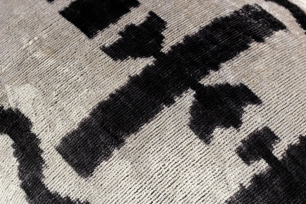 Canvello Luxurious 16x24 Handmade Velvet Silk Pillow with Premium Down Feather Insert -  Black and White Geometric Canvello