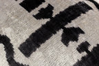 Canvello Luxurious 16x24 Handmade Velvet Silk Pillow with Premium Down Feather Insert -  Black and White Geometric Canvello