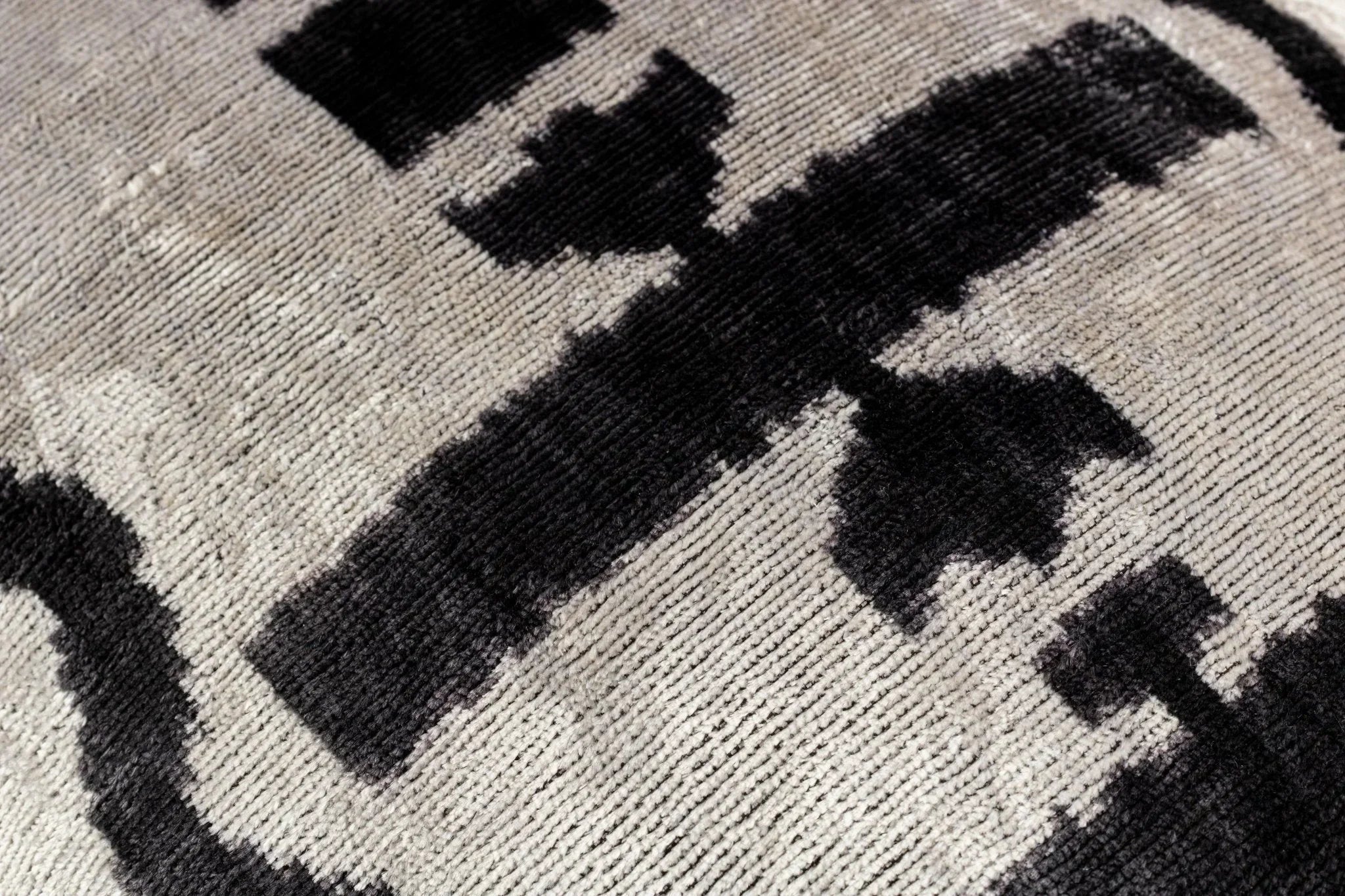 Canvello Luxurious 16x24 Handmade Velvet Silk Pillow with Premium Down Feather Insert -  Black and White Geometric Canvello