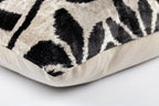 Canvello Luxurious 16x24 Handmade Velvet Silk Pillow with Premium Down Feather Insert -  Black and White Geometric Canvello