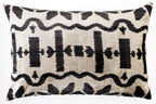 Canvello Luxurious 16x24 Handmade Velvet Silk Pillow with Premium Down Feather Insert -  Black and White Geometric Canvello