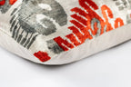 Canvello Luxurious 16x24 Handmade Velvet Silk Pillow with Premium Down Feather Insert -  Gray Orange Geometric Canvello