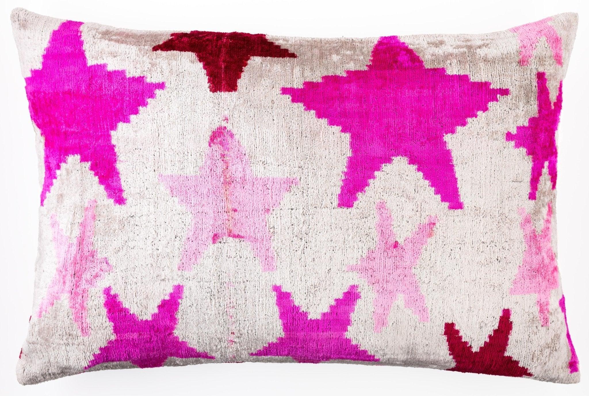 Canvello Luxurious 16x24 Handmade Velvet Silk Pillow with Premium Down Feather Insert -  Pink Star Canvello
