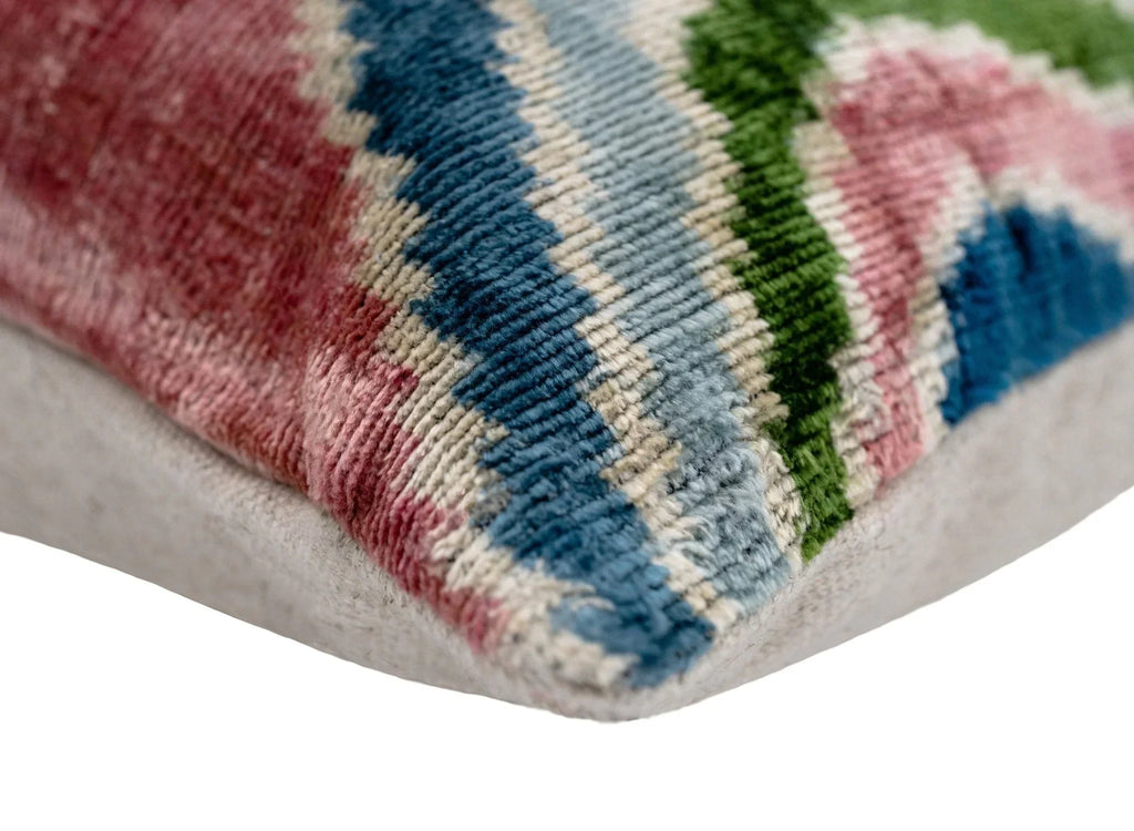 Canvello Luxurious 16x24 Inch Designer Throw Pillow with Down Feather Insert - Artistic Paisley Pattern in Vibrant Colors Pink Blue Green Canvello