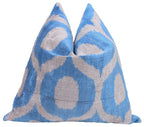 Canvello Luxurious Blue Velvet Throw Pillows - 20x20, side view - House Of Avana