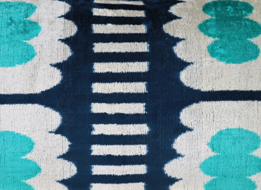Canvello Luxury Abstract Turquoise Blue Handmade Throw Pillow - 16x24 in Canvello