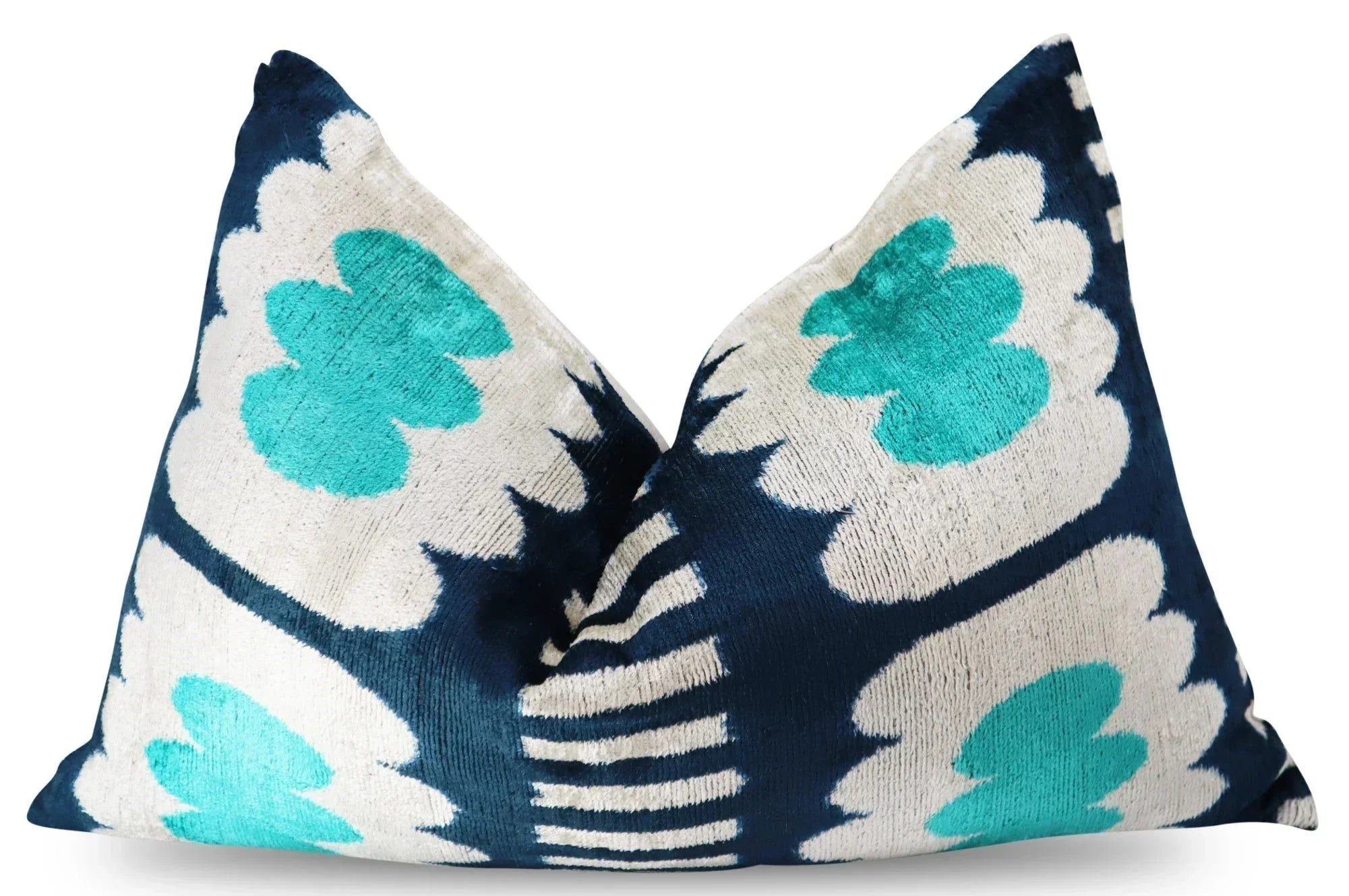Canvello Luxury Abstract Turquoise Blue Handmade Throw Pillow - 16x24 in Canvello
