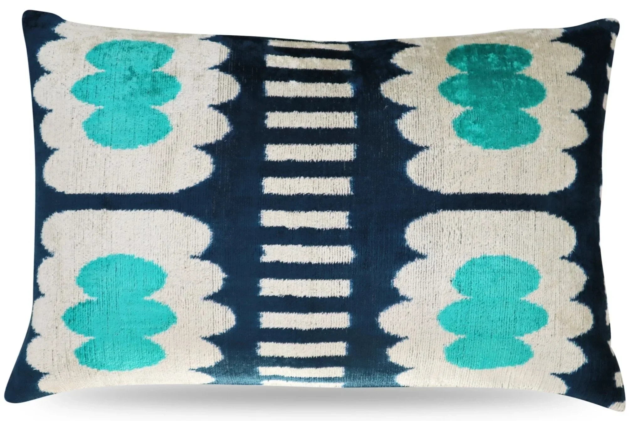 Canvello Luxury Abstract Turquoise Blue Handmade Throw Pillow - 16x24 in Canvello
