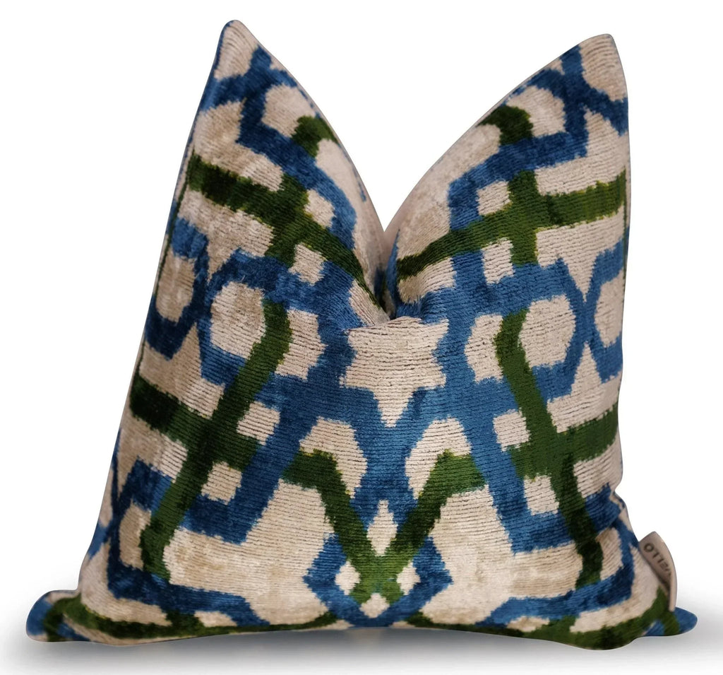 Canvello Luxury Blue Green Geometric Pillow for Couch - 16x16 inch Canvello