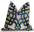 Canvello Luxury Blue Green Geometric Pillow for Couch - 16x16 inch Canvello