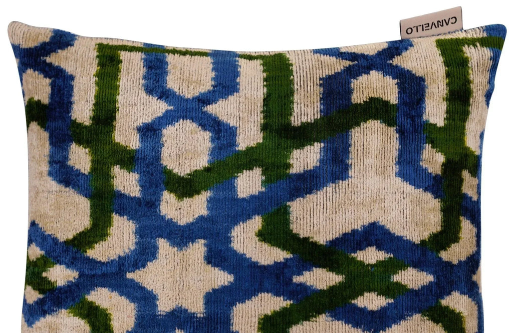 Canvello Luxury Blue Green Geometric Pillow for Couch - 16x16 inch Canvello