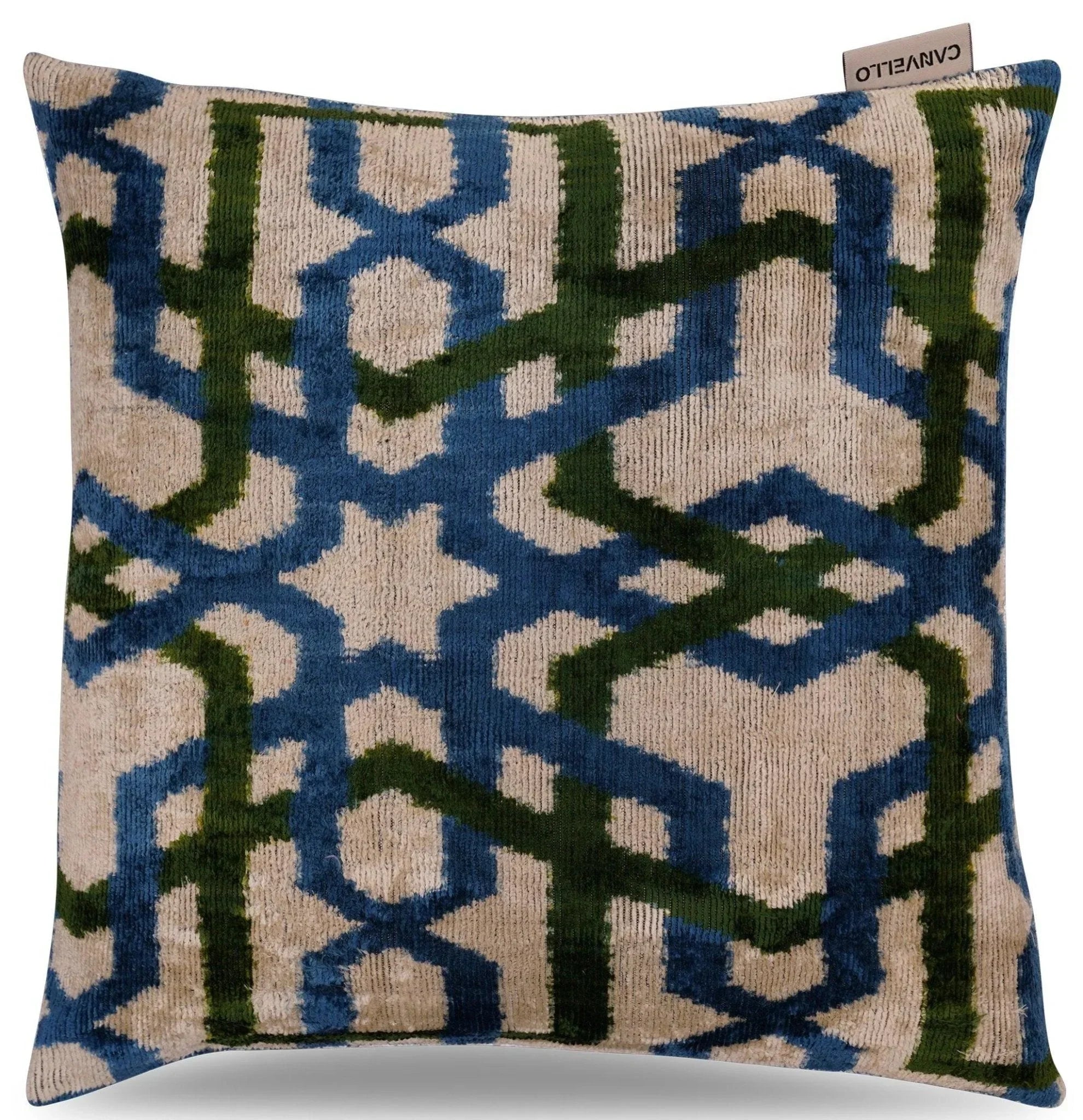 Canvello Luxury Blue Green Geometric Pillow for Couch - 16x16 inch Canvello