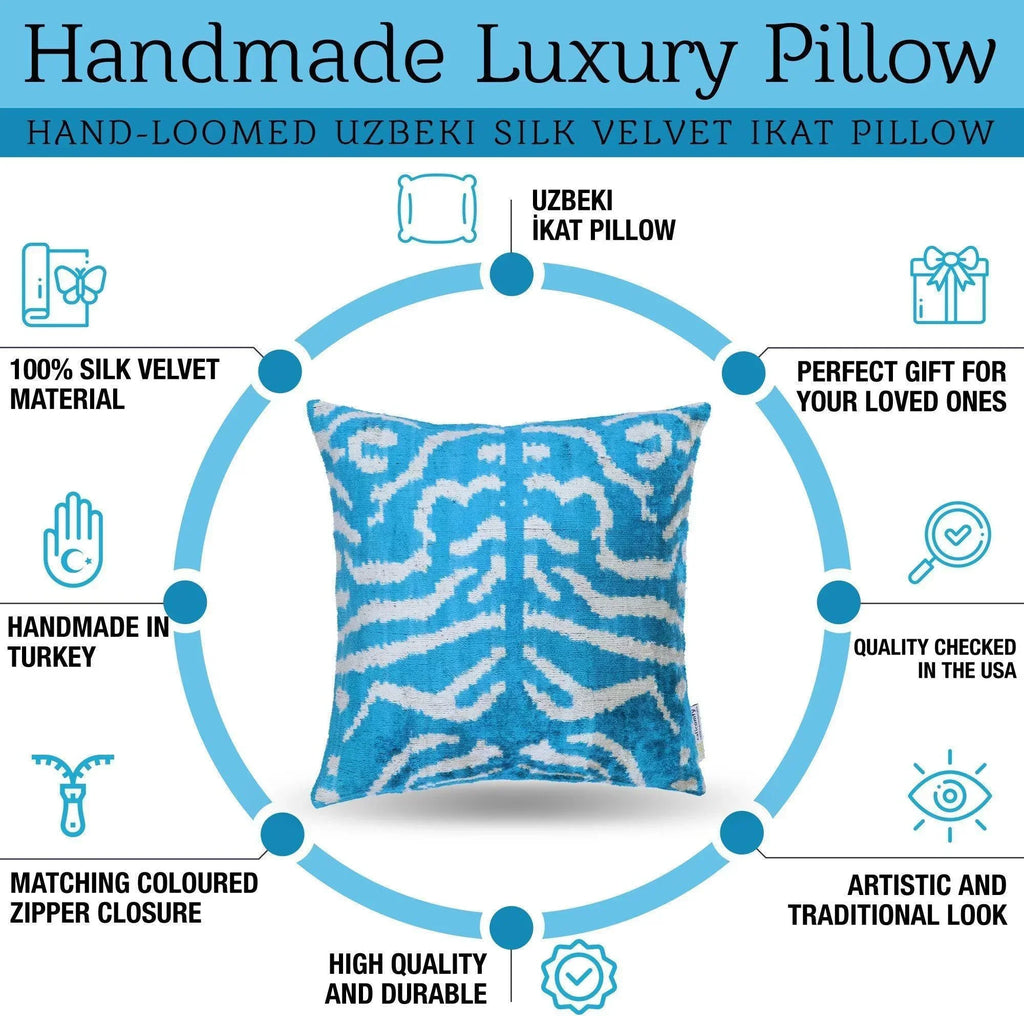 Canvello Luxury Blue Throw Pillows For Couch - 16x16 inch Canvello