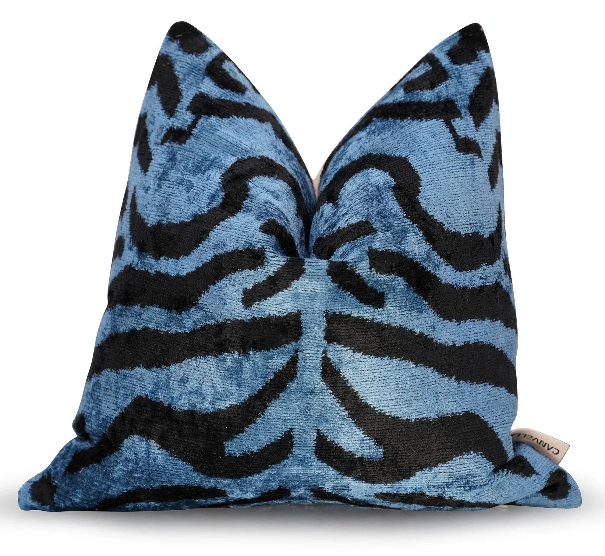Canvello Luxury Blue Tiger Print Pillow for Couch - 16x16 inch Canvello