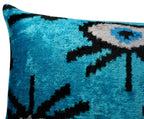 Canvello Luxury Congress Blue Turquoise Evil Eye Pillow for Couch - 16x16 inch Canvello