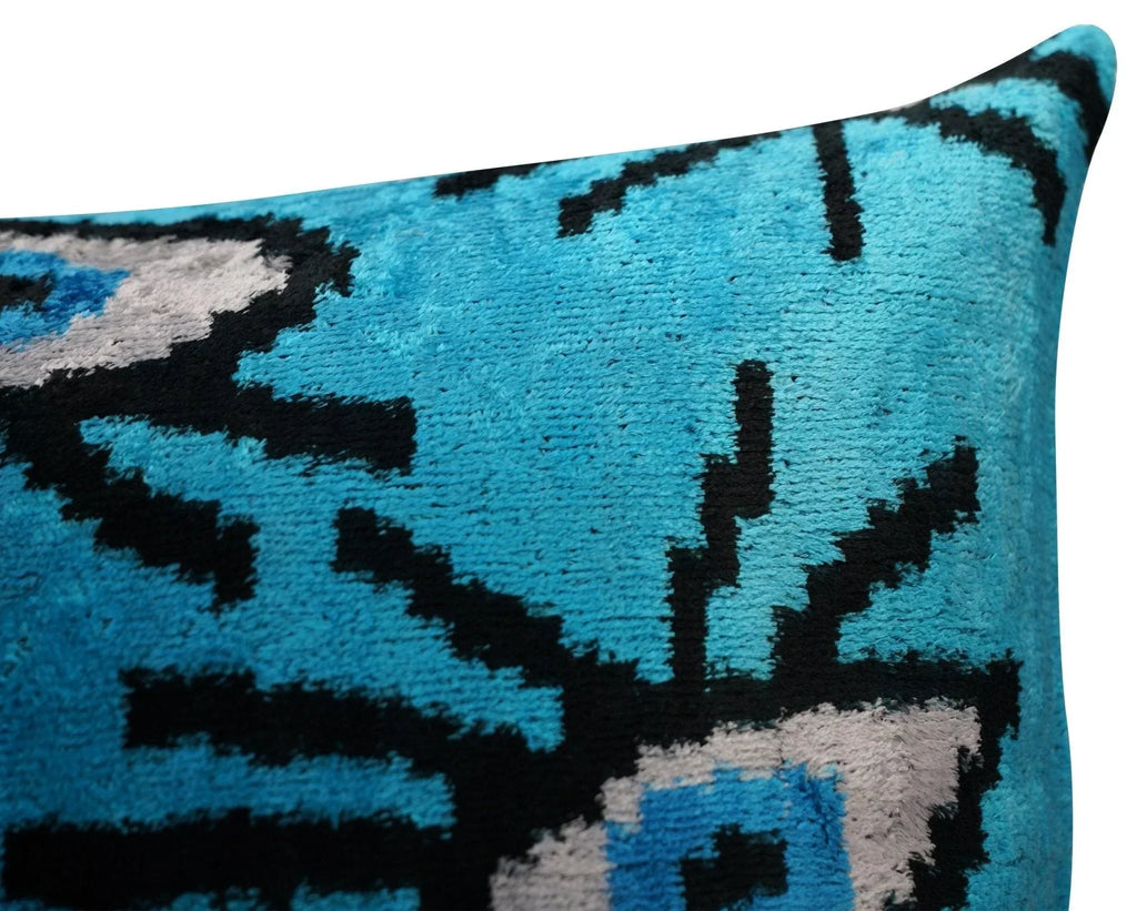 Canvello Luxury Congress Blue Turquoise Evil Eye Pillow for Couch - 16x16 inch Canvello
