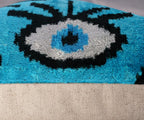 Canvello Luxury Congress Blue Turquoise Evil Eye Pillow for Couch - 16x16 inch Canvello